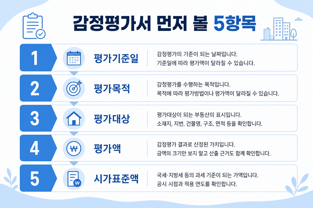 감정평가서—먼저 볼 5항목