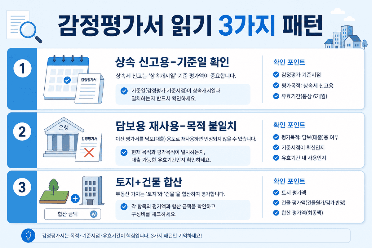 감정평가서 읽기—세 가지 패턴