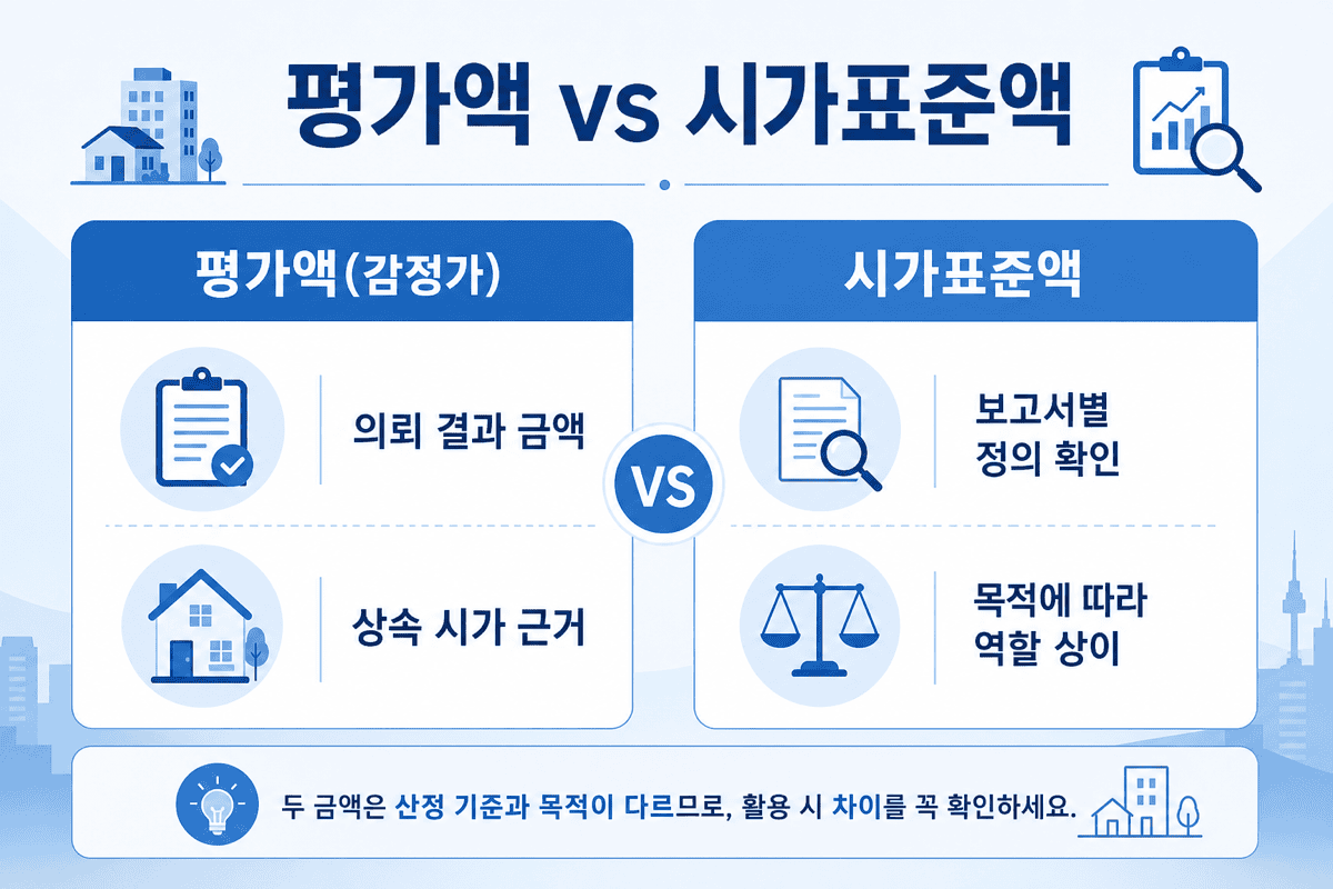 감정평가서—평가액과 시가표준액