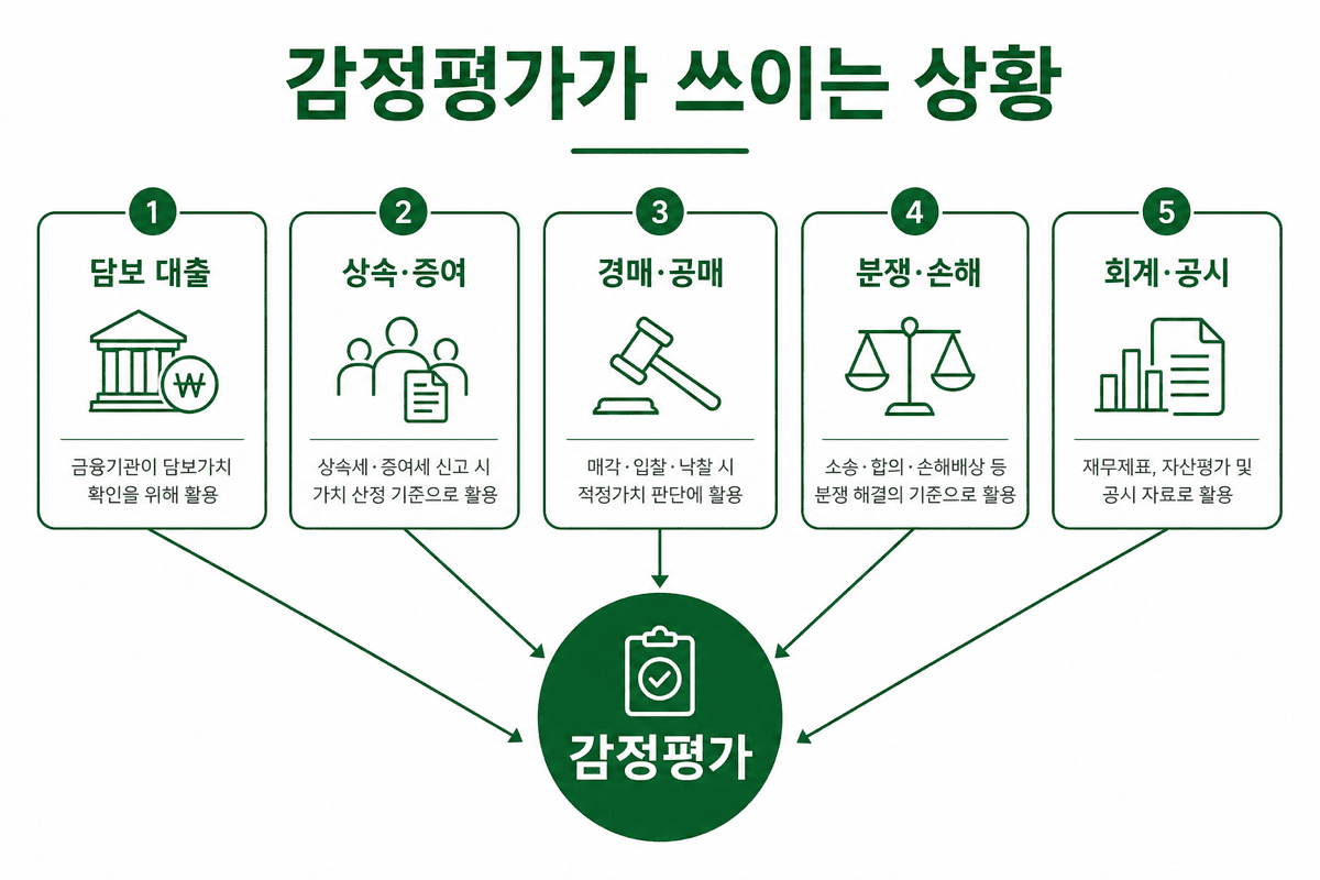감정평가가 쓰이는 대표 상황