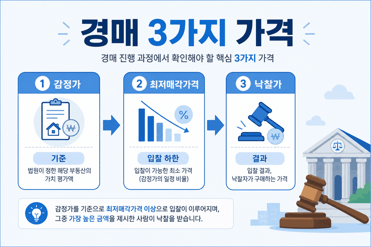 경매—감정가·최저가·낙찰가