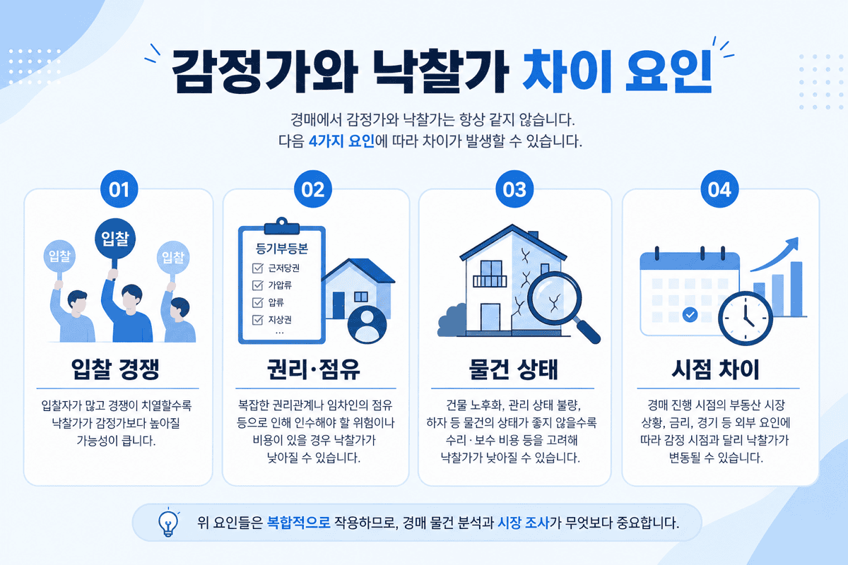 감정가와 낙찰가—차이 요인