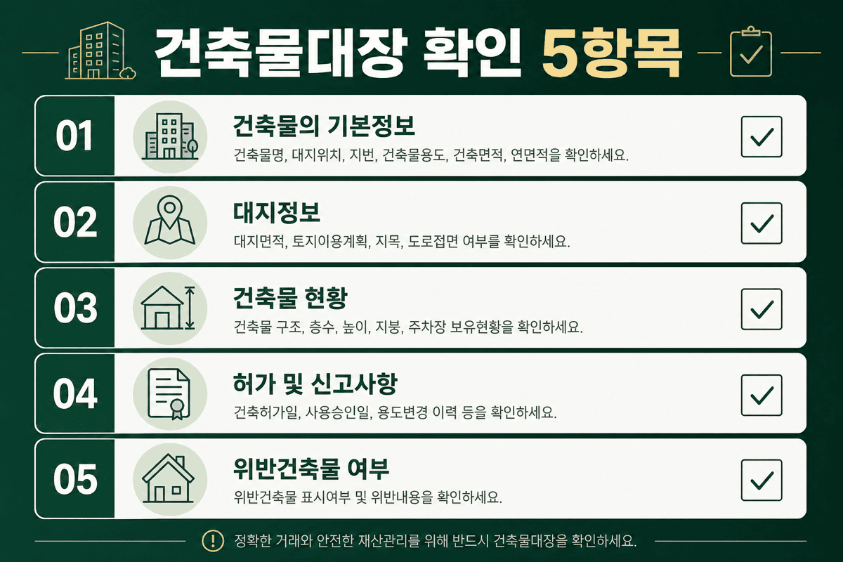 건축물대장—감정평가 확인 5항목