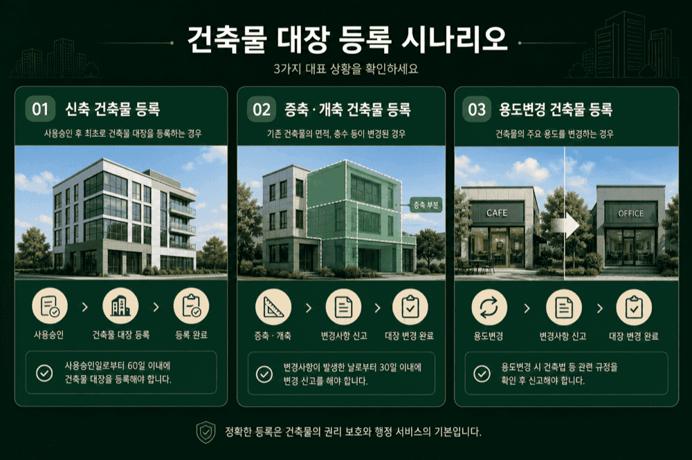 건축물대장—세 가지 유형