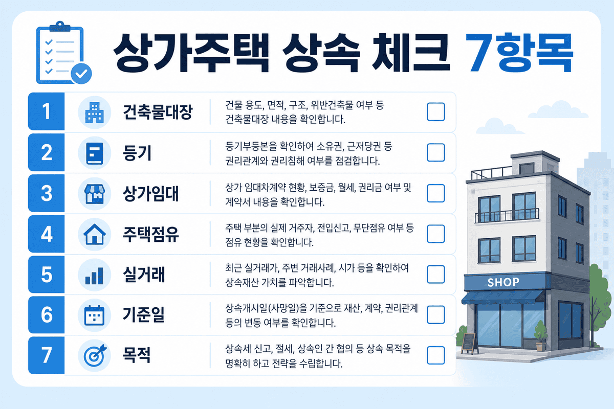 상가주택 상속—체크 7항목