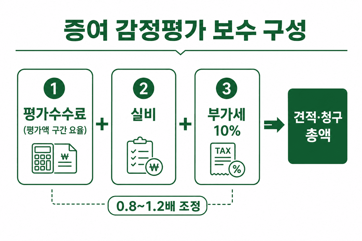 증여 감정평가 비용—수수료·실비·부가세