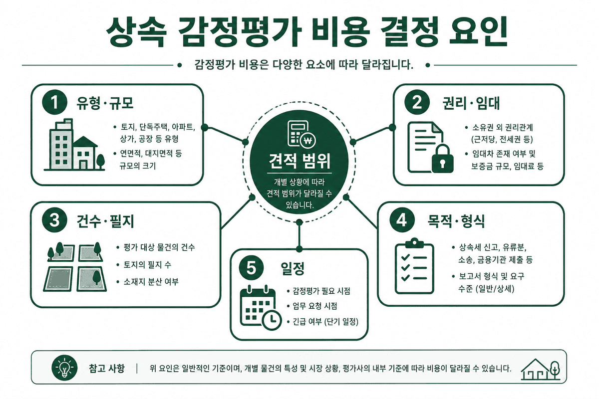 상속 감정평가 비용—주요 결정 요인