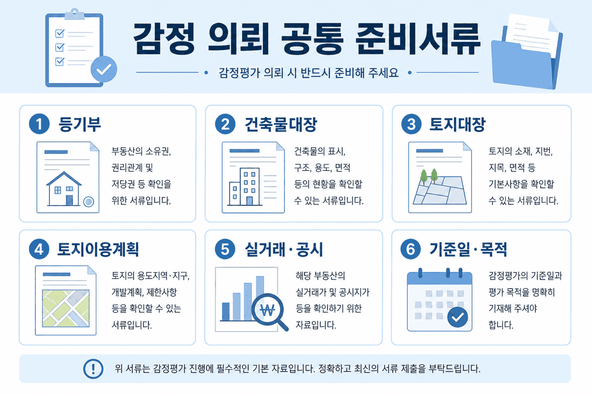 감정 의뢰—공통 준비서류