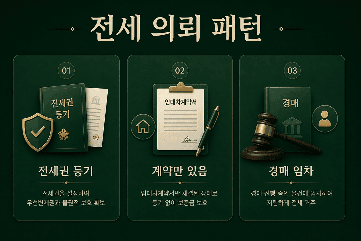 전세·임대—세 가지 의뢰 패턴