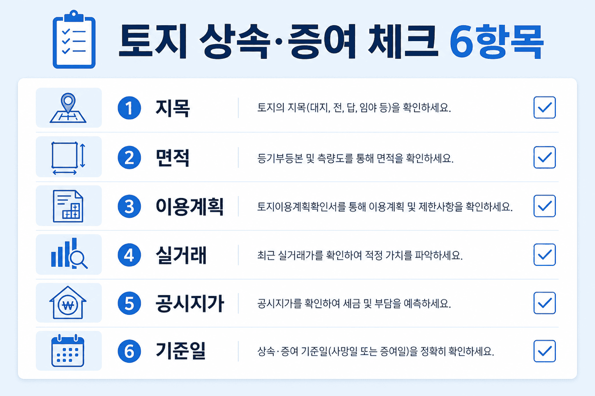 토지 상속·증여—체크 6항목