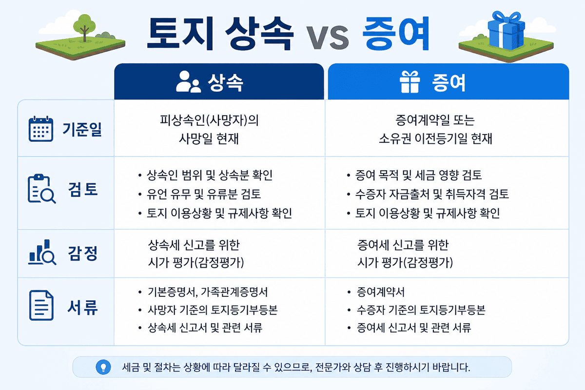토지—상속 vs 증여
