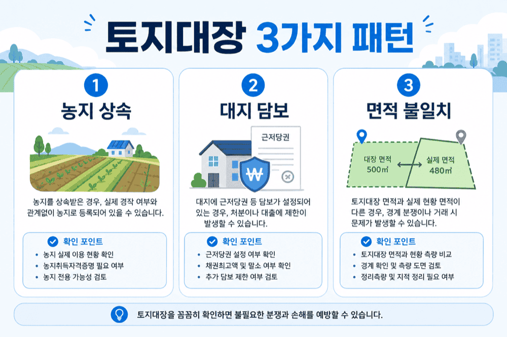 토지대장—세 가지 패턴