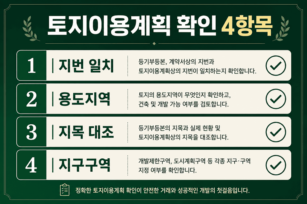 토지이용계획확인서—감정평가 확인 4항목