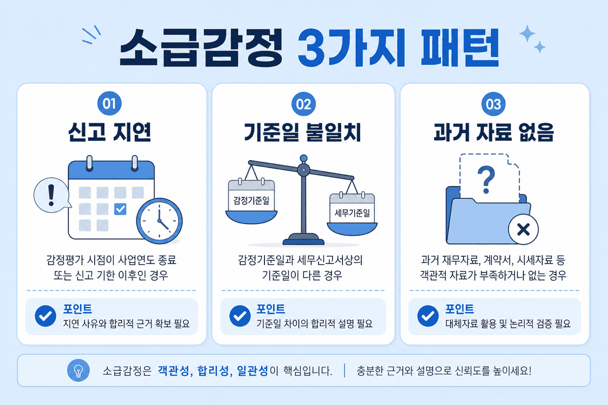 소급감정—세 가지 패턴