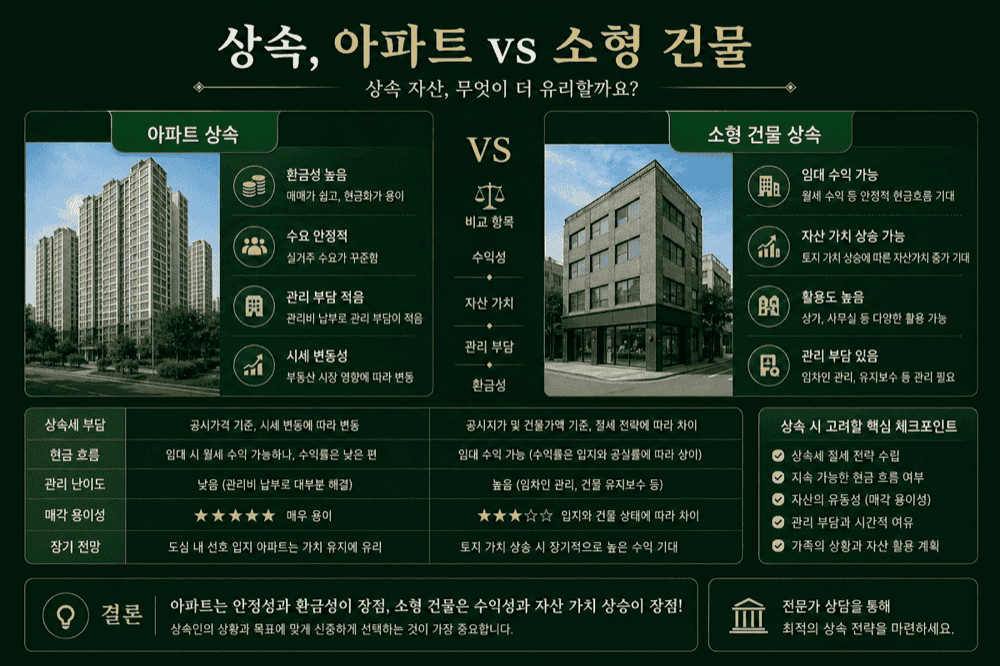 아파트 vs 꼬마빌딩—상속 감정 관점